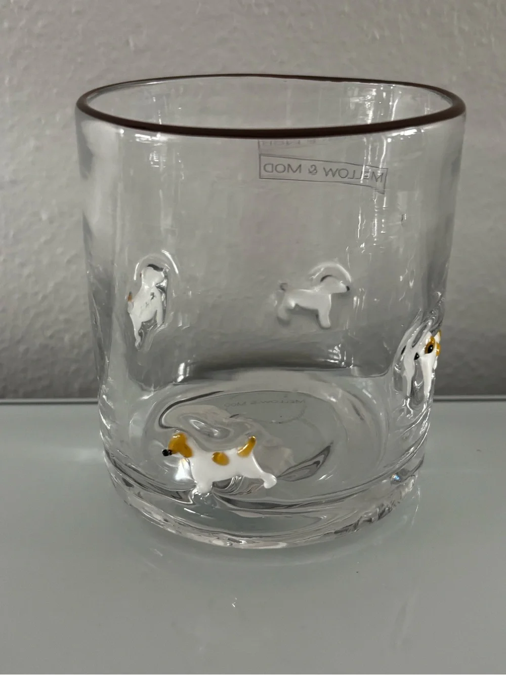 New Dog Icon Juice Glass Jack Russell Anthro Inspired Whiskey Drinking Glass